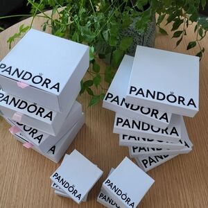 Lot of 16 Pandora White Jewelry Boxes